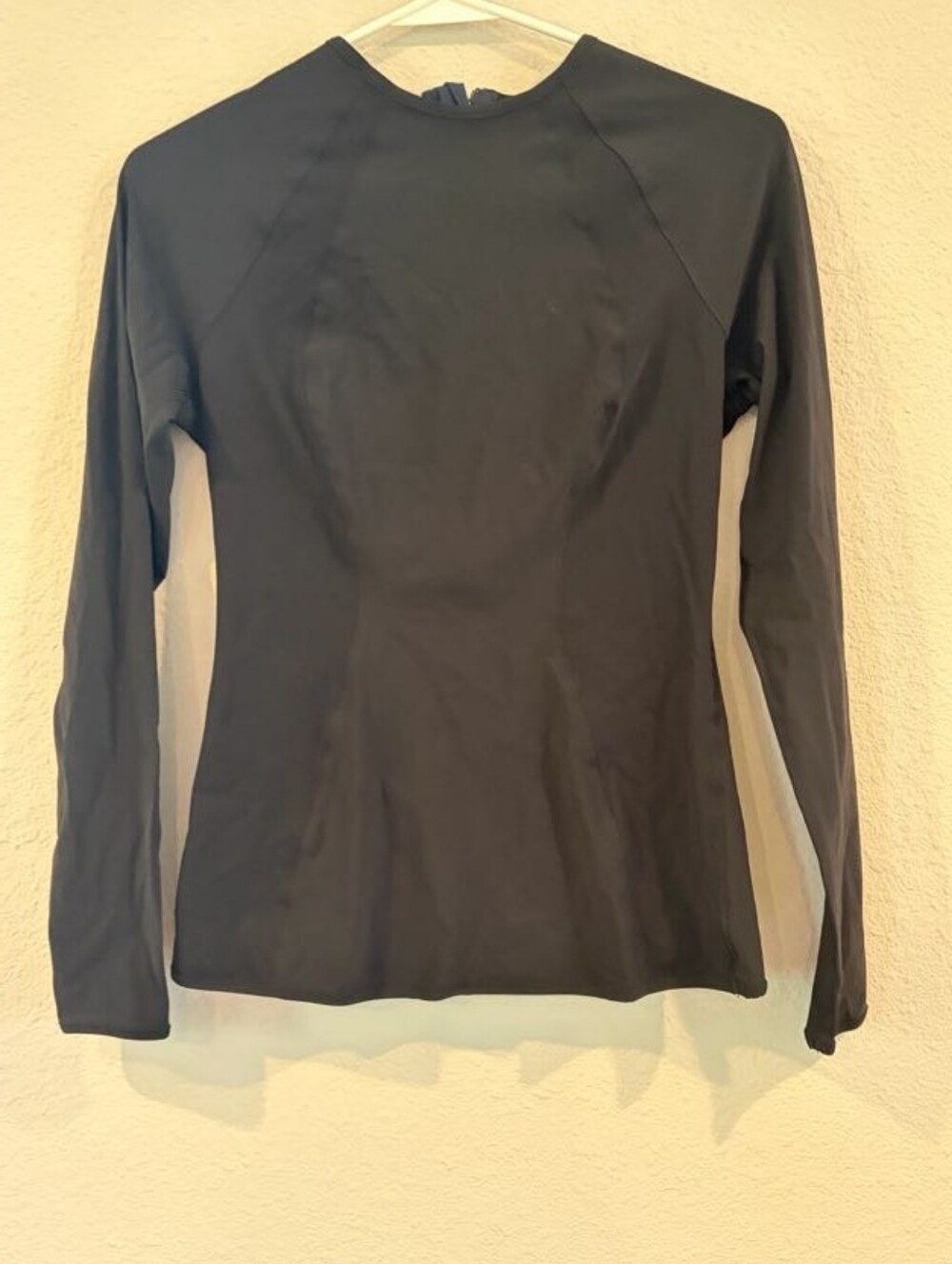 Lululemon Womens Classic Black Long Sleeve Swim‎ Zip Back Rashguard Upf Size 6